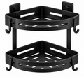 Two-Tier Corner Shower Storage Organizer with Hooks