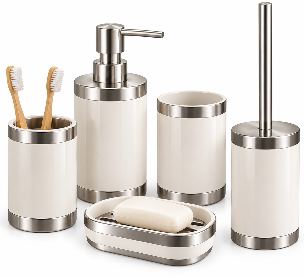 5-Piece Bathroom Countertop Accessory Set
