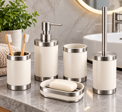 5-Piece Bathroom Countertop Accessory Set